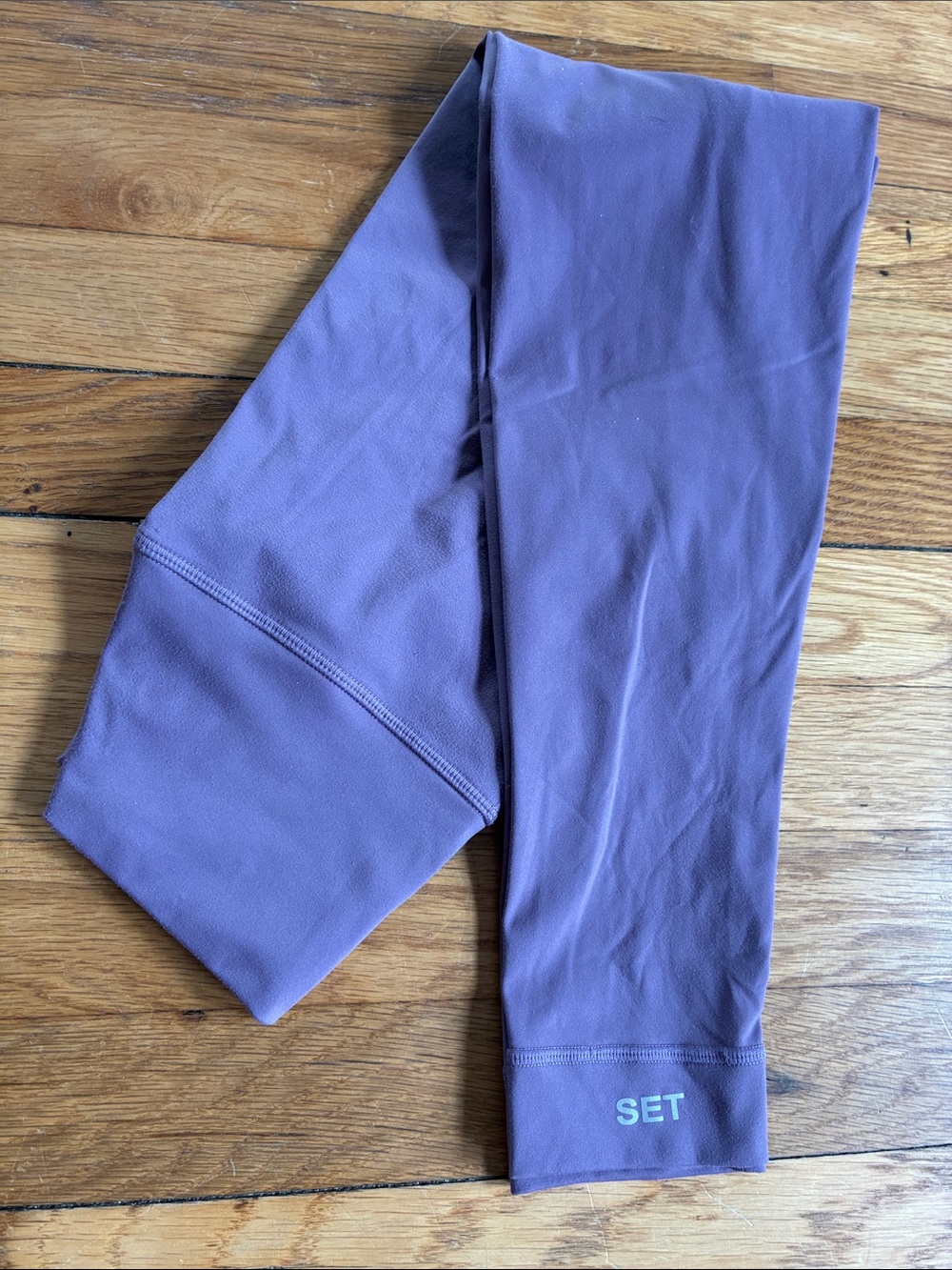 SET Active Leggings Small Sportbody Mid Rise 7/8 Ankle Crop Purple Nightfall